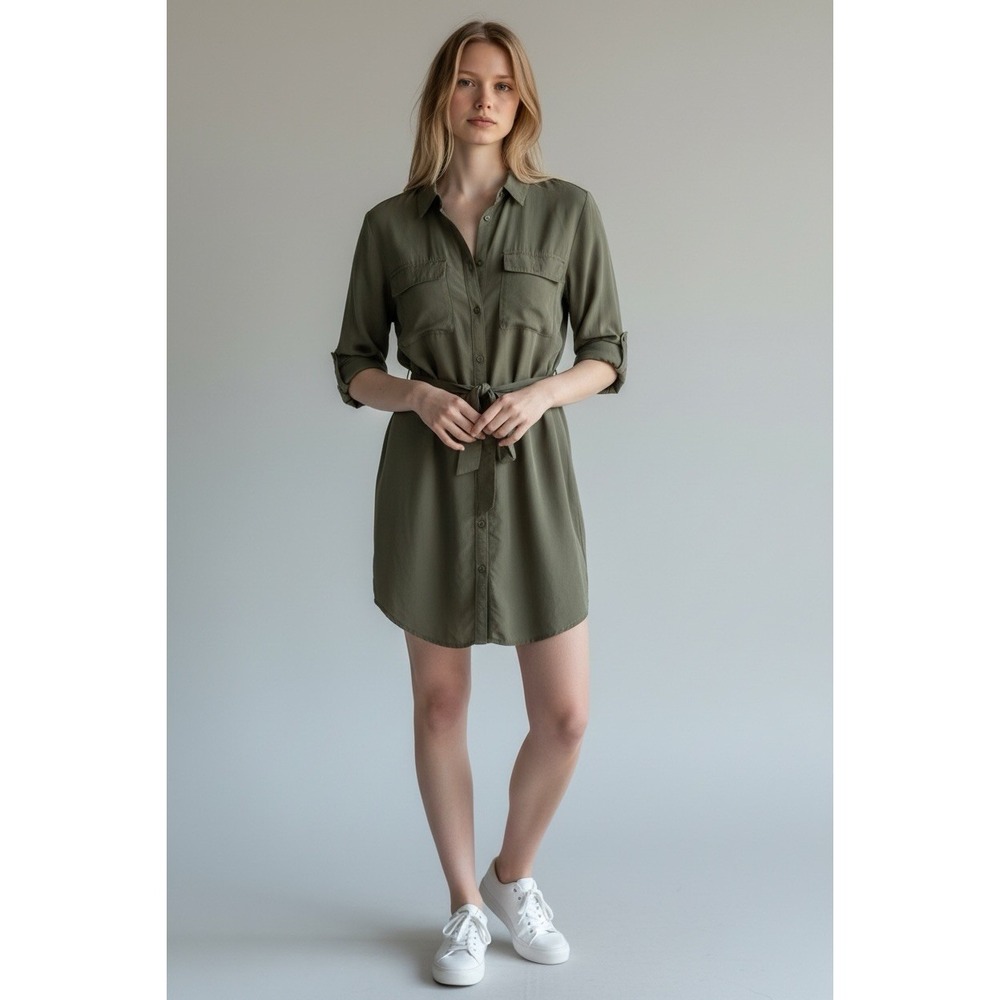 Abercrombie & Fitch green button down Dress‎ Size medium
